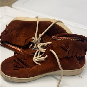 Zara Kids Moccasins in Brown with Fringe